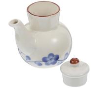 POPETPOP Pot à Condiments Blanc en Céramique 160ml Distributeur de Vinaigre Anti-éclaboussures et Anti-chute Cuisine Restaurants