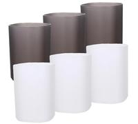 POPETPOP Pot à Crayons Multifonction Grosse Capacité 6 Pièces Transparent Mat Noir et Blanc Conteneur de Papeterie Bureau Organisateur de Crayons Rangement de Bureau Polyvalent