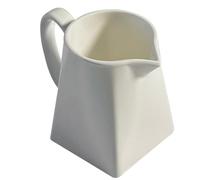 POPETPOP Pot à Lait Céramique avec Bec Verseur Design Minimaliste Blanc Pur pour Servir Miel Thé Café et Sauce