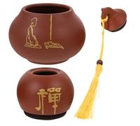 POPETPOP Pot à Thé Céramique Gourde Scellé Récipient de Stockage Portable pour Thé Vrac Boîte Hermétique pour Sachets Design Vintage Double pour Maison Organisée