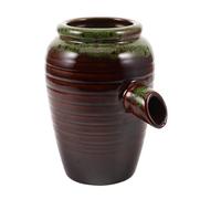 POPETPOP Pot en Céramique pour Fontaine de Jardin sans Pompe Filtre à Eau pour Aquarium Pot Écologique à Circulation D’Eau Taille Petite Couleur Brun Flambé Décoration D’Intérieur et