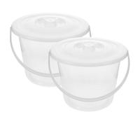 POPETPOP Pot Urinoir Plastique Portable avec Couvercle, Grosse Capacité, Gradué, 2 Pièces, Seau Robuste en Plastique Épais pour Voyage et Hôpital, Adapté aux Femmes et Seniors