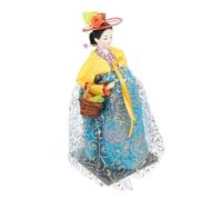 POPETPOP Poupée Décorative Coréenne Hanbok Traditionnel Figurine Artisanale pour Bureau et Maison Ornement Cadeau Souvenir Culture Coréenne