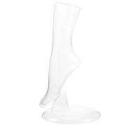 POPETPOP Présentoir Pied Mannequin Plastique Transparent avec Base Support Chaussettes et Bijoux pour Boutique Modèle Unisexe Réaliste pour Exposition de et Socquettes
