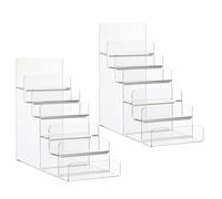 POPETPOP Présentoir Portefeuille Acrylique Transparent Espacement 3,5 Cm 6 Niveaux 2 Pièces pour Optimisation D'espace et Affichage en Boutique