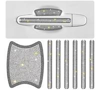 POPETPOP Protecteur Poignée Porte Voiture PVC Noir et Blanc Strass Anti-rayures Protection Seuil Portières Accessoires Auto