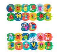 POPETPOP Puzzle Éducatif Bois pour Garçon Fille Jeu Apprentissage des Lettres Anglaises avec Cartes Alphabétiques Éducatif pour Reconnaître Les Mots et Développer la Concentration des