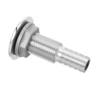 POPETPOP Raccord de Vidange Marine en Acier Inoxydable 1 Pouce pour Bateau | Design Semi Fileté Droit, Étanchéité Fiable, Queue Cannelée Standard, Usage avec Tuyau 1 Pouce
