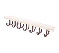 POPETPOP Rail Coulissant Beige pour Porte-pantalons en Abs Crochet Double, Design Extensible pour Rangement Dressing ou Armoire Intérieure