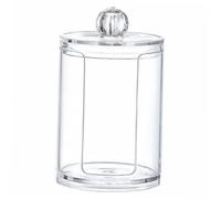 POPETPOP Rangement Salle de Bain Porte-Coton Transparent avec Boîte Compacte pour Coton Démaquillant Maquillage Bijoux Usage Multifonction Bureau