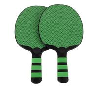 POPETPOP Raquettes de Tennis de Table Prise en Main Confortable pour Débutants Lot de 2 en Plastique Vert et Design Ergonomique, pour Entraînement en Extérieur