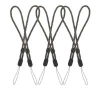 POPETPOP Réglables en Nylon pour Téléphone Portable Anti-Perte Solide Polyester Court 6 Pièces Pratique pour Voyage Noir