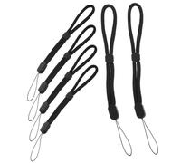 POPETPOP Réglables pour Téléphone Portable Lanière Anti-Perte Sangle en Polyester Solide Longueur Ajustable Accessoire pour Voyage 6 Pièces Noir
