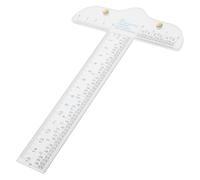 POPETPOP Règle T Plastique Transparent Règle Plate à Double Échelle pour Couture Dessin et Mesure Précise Multi Angle Outil Rigide pour Architectes et Artistes