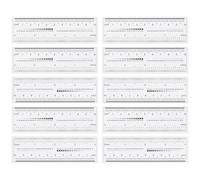 POPETPOP Règles de Mesure Souples et Droites Transparentes pour Ongles, Lot de 10 Pièces, Outils Pratiques pour Dessin et Dimensionnement, pour Enseignants et Ingénieurs