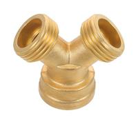 POPETPOP Répartiteur de Tuyau Laiton Y à Deux Voies avec Raccord Rapide Fileté Double Sortie Étanche pour Arrosage de Jardin Installation sans Outil Compatible Robinet et Tuyau Standard