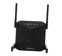 POPETPOP Répéteur Wi-FI 300 Mbps à 4 Antennes pour Maison, Extendeur de Signal sans Fil Puissant, Compatible 2,4 Ghz, Amplificateur Wi-FI Noir Euro, Sécurisé Fonction WPS