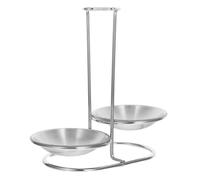 POPETPOP Repose-cuillère Acier Inoxydable avec Support Double Tête et Égouttoir Porte-ustensiles de Cuisine Vertical pour Louche et Cuillère avec Plateau Anti-gouttes pour Plan de Travail