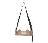POPETPOP Repose-pied Auto Enfants Réglable pour Siège Arrière | Base Stable en Plastique Marron, Plateforme Antidérapante, pour Déplacements et Voyages, sans Prendre de Place