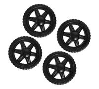 POPETPOP Roue de Chariot Utilitaire en Polyuréthane Noir, Lot de 4 Roues Robustes Roulantes pour Chariot de Supermarché Pliable, Adaptées pour Escalier et Panier Roulant Courses