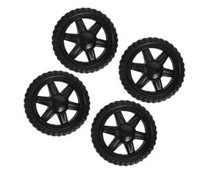 POPETPOP Roue de Chariot Utilitaire en Polyuréthane Noir, Lot de 4 Roues Robustes Roulantes pour Chariot de Supermarché Pliable, Adaptées pour Escalier et Panier Roulant Courses