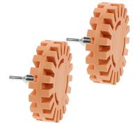 POPETPOP Roue de Gomme en Caoutchouc Dentelée 2pcs 100mm pour Éliminer Les Décalcomanies et Adhésifs sur Motos, Application Polyvalente et Nettoyage