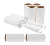 POPETPOP Rouleau Adhésif Anti-Peluches pour Vêtements et Meubles, Poignée Blanche Ergonomique, 1 Rouleau 6 Recharges Ultra-adhésives, Élimination des Poils D’Animaux pour Nettoyage