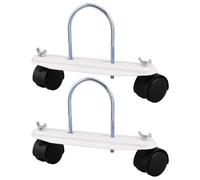 POPETPOP Roulettes Pivotantes Blanches Support Robuste en Plastique et Fer Lot de 2 avec Frein pour Radiateur à Bain D'huile pour Mobilité Facile à Domicile