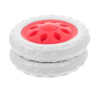 POPETPOP Roulettes Robustes de Chariot de Courses à Roulettes en Eva Rouge, Roue Remplaçable pour Poussette et Fauteuil, 1 Paire Légère et Pratique