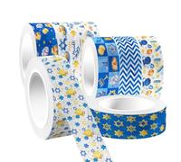 POPETPOP Rubans Adhésifs Décoratifs Hanoukka 12 Rouleaux Ruban Washi Coloré pour Scrapbooking Journal Intime et Loisirs Créatifs Adhésif Facile à Retirer Motifs Festifs pour Agenda et