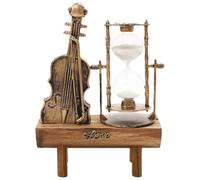 POPETPOP Sablier Décoratif Style Rétro en Verre de Sable et Bois, Ornement Artistique Compact pour Décoration Bureau et Maison, Présent Créatif Vintage, Décoration de Cheminée Unique,