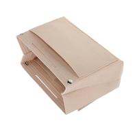 POPETPOP Sac à Main Feutre Double Beige Organisateur Voyage Trousse à Cosmétiques Multi Bouton Pression Rangement pour Sac