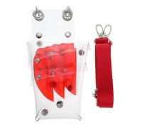 POPETPOP Sac à Outils Coiffure Transparent PVC Rouge Pochette Multifonction pour Ciseaux Peignes et Accessoires Sac de Rangement Professionnel pour Salon Coiffure et Styliste