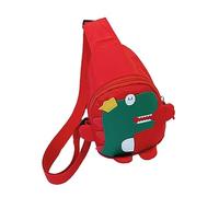 POPETPOP Sac Bandoulière pour Garçon Fille Dinosaure Rouge Sac de Rangement Multifonction Mignon Facile à avec Fermeture Éclair pour Garçon et Fille Maternelle