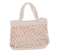POPETPOP Sac Cabas Coton Tressé Naturel Sac à Main Artisanal Simple pour Femmes avec pour Voyage Shopping et Usage