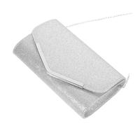 POPETPOP Sac de Soirée Pochette Femme Argentée à Chaîne et pour Mariage Bal et Cocktail Sac à Main Clutch Formel pour Dames