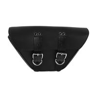 POPETPOP Sacoche de Moto en Cuir PU Noir, Compacte et Imperméable, avec Double Fermeture à Sangles, Sacoche de Bras Oscillant pour Moto, Pochette de Rangement pour Outils et Accessoires