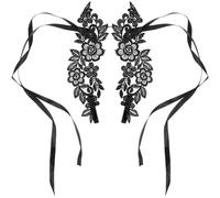 POPETPOP Sandales Pieds Dégagés en Dentelle Noire pour Femmes Sandales à la Cheville Légères et Respirantes pour Mariage Plage et Tenue Estivale 1 Paire