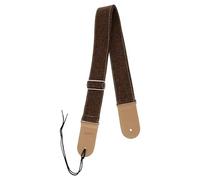 POPETPOP Sangle de Guitare Réglable en Cuir et Coton Lin Ton Marron, Ceinture Épaule Confortable pour Guitare Électrique et Classique, Réduit la Pression sur L'épaule Dos