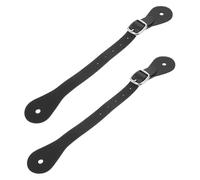 POPETPOP Sangles D'éperon Western en PU Noires Réglables, Lot De 2, Accessoires Résistants pour Bottes D'équitation, Équipement Unisexe Adapté Au Rodéo Activités Équestres en Extérieur