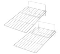 POPETPOP Séparateur d'Étagère en Fil de Fer 2 Pièces pour Congélateur, Rangement Modulable Hauteur Ajustable, Accessoire Pratique pour Compartiments Internes du Réfrigérateur