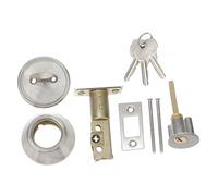 POPETPOP Serrure à Clé Ronde pour Porte Entrée Verrou de Confidentialité Sécurisé Acier Inoxydable Installation Facile pour Chambre et Salle de Bain Dispositif Effraction Robuste