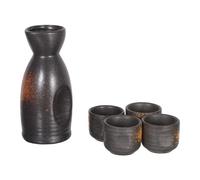 POPETPOP Service à Saké Céramique Japonerie Élégant Carafe et Tasses Ochoko, Ensemble Solide et Polyvalent Maison et Recevoir des Invités