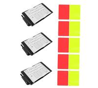 POPETPOP Set Cartons Arbitre Football PVC Brillant Cartons Jaune et Rouge avec Pochette de Protection et Carnet de Score Kit Arbitre pour Gestion des Matchs et Tournois Sportifs