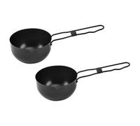 POPETPOP Set de 2 Casseroles en Fer Noir pour Camping et Activités Extérieures, Marmites Robustes Finition Soignée, pour Pique-niques en Plein Air
