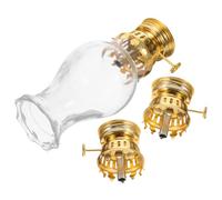 POPETPOP Set de Brûleurs Réglables Métal pour Lampe à Huile Vintage avec Abat-Jour Verre Petit Format Accessoires de Remplacement pour Lampe à Kérosène Support Stable et Élégance Rétro