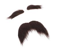 POPETPOP Set de Moustache Auto-Adhésive Noire en Velours Pelucheux, Confortable et Sûre, pour Costumes d'Homme et Soirées Halloween ou Productions Théâtrales