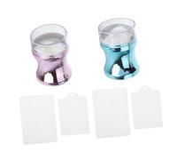 POPETPOP Set de Tampons Manucure et Grattoirs Ongles Silicone Flexible avec Planche de Grattage Premium Accessoires Nail Beauty Supplies pour DIY Nail Stamping et Estampage French Cadeau