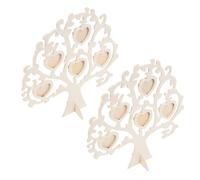 POPETPOP Sets de Cadres Photo en Bois d'arbre Cœur Lot de 2 Style Simple et Design Unique pour Décoration Mariage et Pendaison de Crémaillère