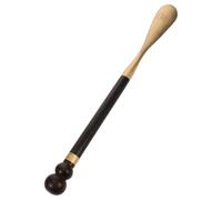 POPETPOP Shoe Helper Long Shoe Horn Ebony Wood Handle Brass For Seniors Men Pregnancy Mobility Support